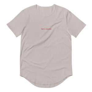 Men's Curved Hem T-Shirt *center red logo