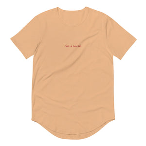 Men's Curved Hem T-Shirt *center red logo