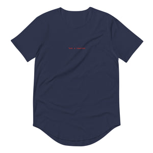 Men's Curved Hem T-Shirt *center red logo