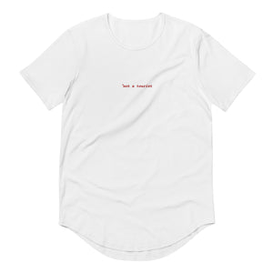 Men's Curved Hem T-Shirt *center red logo